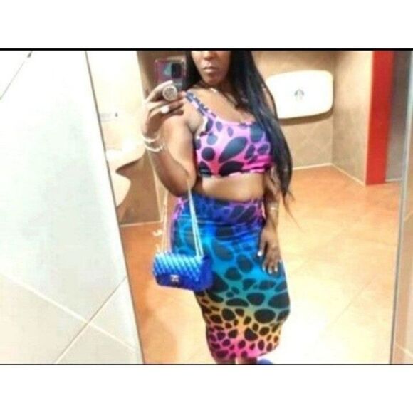 plus size polka-dot color block 2pc set sz 1X - Picture 5 of 6